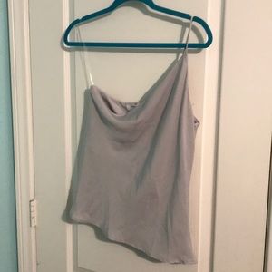 Nectar Clothing Light Grey One Shoulder Top